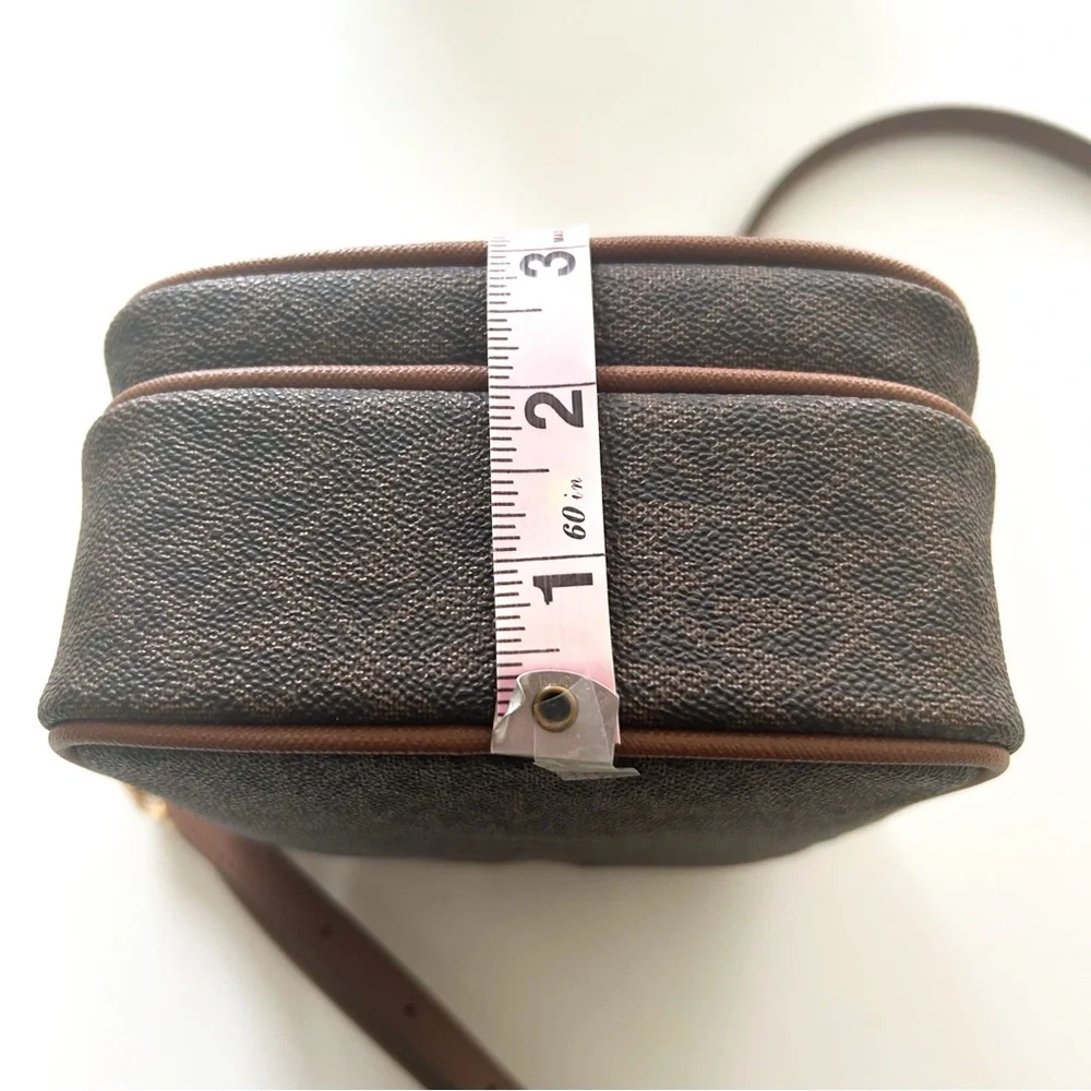 Michael Kors Jet Set Travel MK Logo Crossbody Bag Brown NWOT